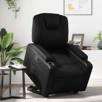 Stella Homewares Stand up Recliner Chair Black Faux Leather