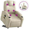 Stella Homewares Stand up Massage Recliner Chair Cream Faux Leather