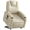 Stella Homewares Stand up Massage Recliner Chair Cream Faux Leather