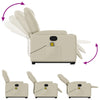 Stella Homewares Stand up Massage Recliner Chair Cream Faux Leather