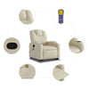 Stella Homewares Stand up Massage Recliner Chair Cream Faux Leather
