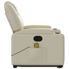 Stella Homewares Stand up Massage Recliner Chair Cream Faux Leather