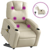 Stella Homewares Electric Stand up Massage Recliner Chair Cream Faux Leather
