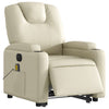 Stella Homewares Electric Stand up Massage Recliner Chair Cream Faux Leather