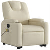 Stella Homewares Electric Stand up Massage Recliner Chair Cream Faux Leather
