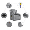 Stella Homewares Massage Recliner Chair Light Grey Fabric