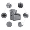 Stella Homewares Electric Recliner Chair Light Grey Fabric
