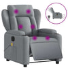 Stella Homewares Electric Massage Recliner Chair Light Grey Fabric
