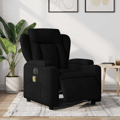 Stella Homewares Electric Massage Recliner Chair Black Fabric