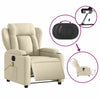 Stella Homewares Electric Massage Recliner Chair Cream Fabric