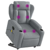 Stella Homewares Stand up Massage Recliner Chair Light Grey Fabric