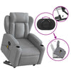Stella Homewares Stand up Massage Recliner Chair Light Grey Fabric