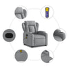 Stella Homewares Stand up Massage Recliner Chair Light Grey Fabric