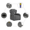 Stella Homewares Stand up Massage Recliner Chair Dark Grey Fabric