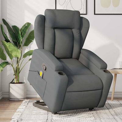 Stella Homewares Stand up Massage Recliner Chair Dark Grey Fabric
