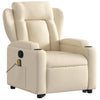 Stella Homewares Stand up Massage Recliner Chair Cream Fabric