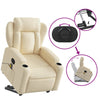 Stella Homewares Stand up Massage Recliner Chair Cream Fabric