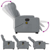 Stella Homewares Electric Stand up Massage Recliner Chair Light Grey Fabric