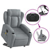 Stella Homewares Electric Stand up Massage Recliner Chair Light Grey Fabric