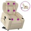Stella Homewares Electric Stand up Massage Recliner Chair Cream Fabric