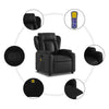 Stella Homewares Massage Recliner Chair Black Faux Leather