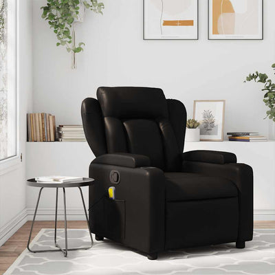 Stella Homewares Massage Recliner Chair Black Faux Leather