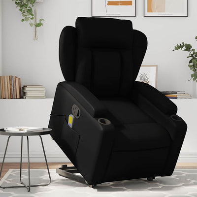 Stella Homewares Stand up Massage Recliner Chair Black Faux Leather