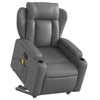 Stella Homewares Stand up Massage Recliner Chair Grey Faux Leather