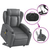 Stella Homewares Stand up Massage Recliner Chair Grey Faux Leather