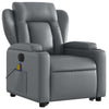 Stella Homewares Electric Stand up Massage Recliner Chair Grey Faux Leather