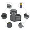 Stella Homewares Electric Stand up Massage Recliner Chair Grey Faux Leather