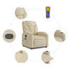 Stella Homewares Massage Recliner Chair Cream Fabric