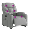 Stella Homewares Electric Massage Recliner Chair Light Grey Fabric