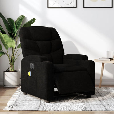 Stella Homewares Electric Massage Recliner Chair Black Fabric