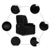 Stella Homewares Stand up Recliner Chair Black Fabric