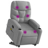 Stella Homewares Stand up Massage Recliner Chair Light Grey Fabric