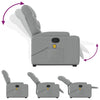 Stella Homewares Stand up Massage Recliner Chair Light Grey Fabric