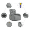Stella Homewares Stand up Massage Recliner Chair Light Grey Fabric
