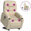 Stella Homewares Stand up Massage Recliner Chair Cream Fabric