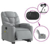 Stella Homewares Electric Stand up Massage Recliner Chair Light Grey Fabric