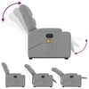 Stella Homewares Electric Stand up Massage Recliner Chair Light Grey Fabric