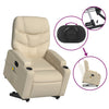 Stella Homewares Electric Stand up Massage Recliner Chair Cream Fabric