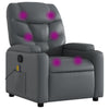 Stella Homewares Massage Recliner Chair Grey Faux Leather