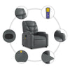 Stella Homewares Massage Recliner Chair Grey Faux Leather