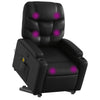 Stella Homewares Stand up Massage Recliner Chair Black Faux Leather