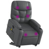 Stella Homewares Stand up Massage Recliner Chair Grey Faux Leather