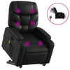 Stella Homewares Electric Stand up Massage Recliner Chair Black Faux Leather