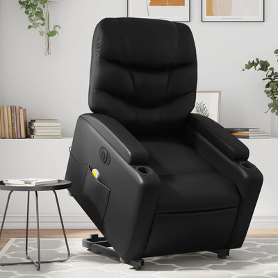 Stella Homewares Electric Stand up Massage Recliner Chair Black Faux Leather