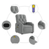 Stella Homewares Stand up Massage Recliner Chair Light Grey Fabric