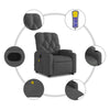 Stella Homewares Stand up Massage Recliner Chair Dark Grey Fabric